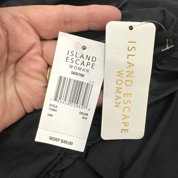 Island Escape Women's Plus 18W Swim Skirt Black NWT - Picture 7 of 12